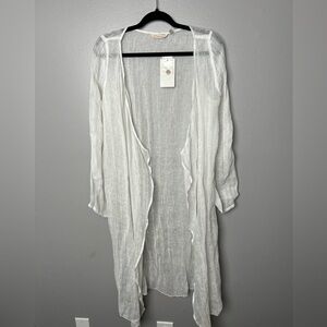 NWT Soft Surroundings 100% Linen Maxi Lightweight Cardigan-‎ Medium
